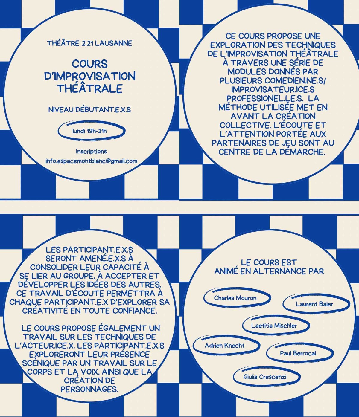 Groupe animé par les comédiennes et les comédiens de Lausanne-Impro Groupe animé par les comédiennes et les comédiens de Lausanne-Impro